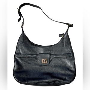 Vintage Etienne Aigner Leather Handbag Purse Black